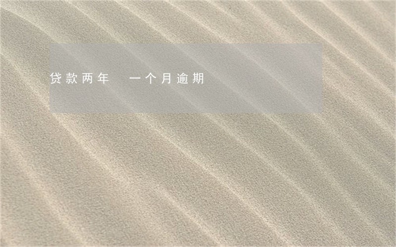 贷款两年 一个月逾期 贷款两年 一个月逾期
